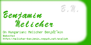 benjamin melicher business card